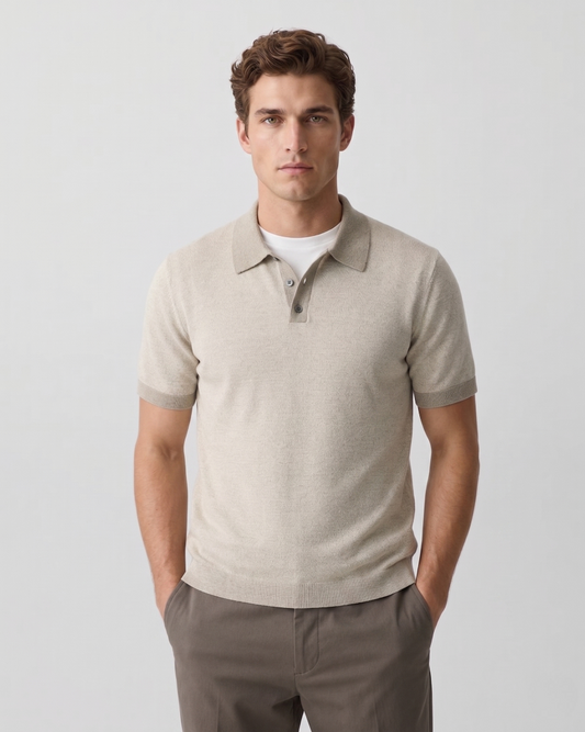 Silk Linen Polo Shirt