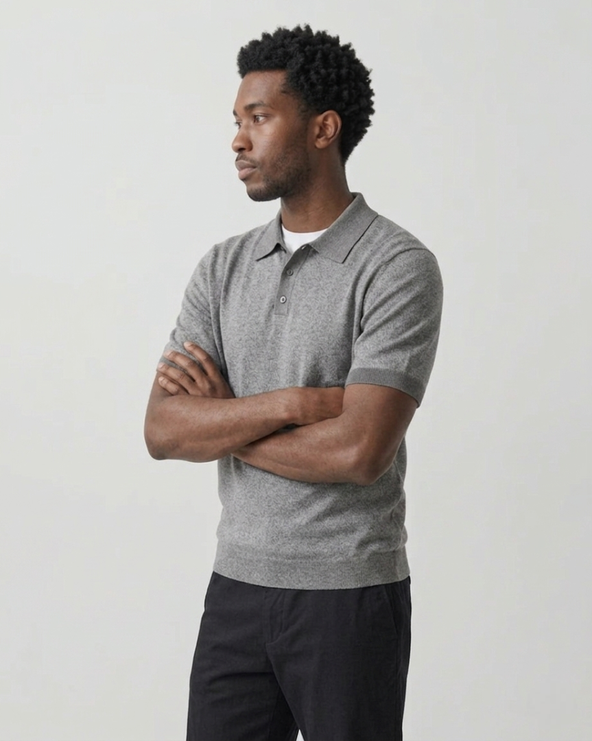 Silk Linen Polo Shirt