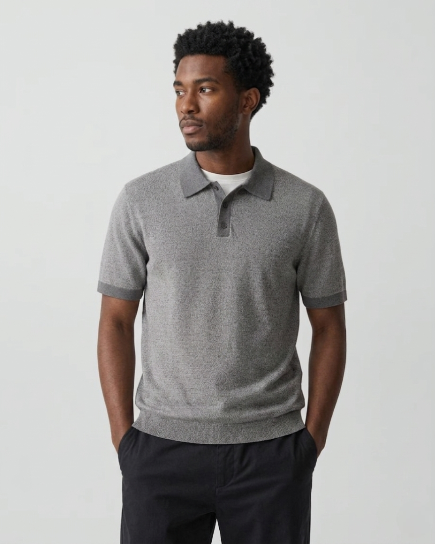 Silk Linen Polo Shirt