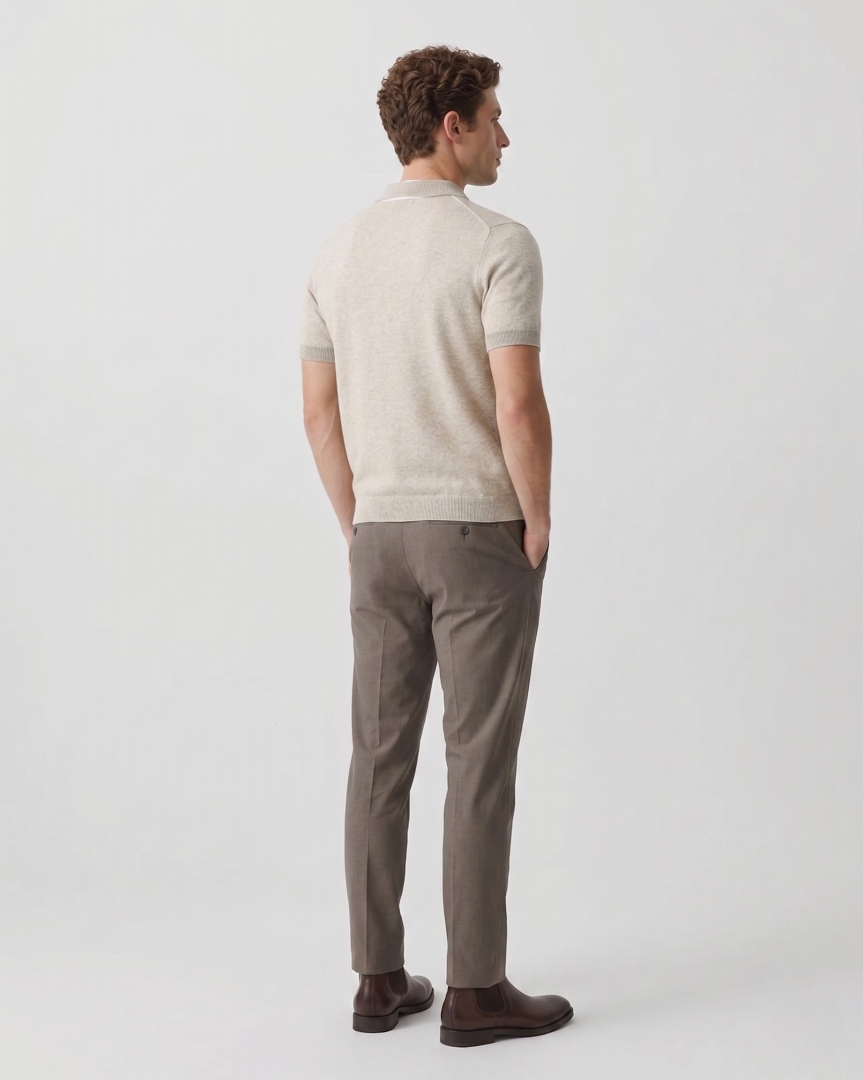 Silk Linen Polo Shirt