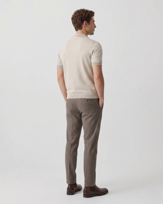 Silk Linen Polo Shirt